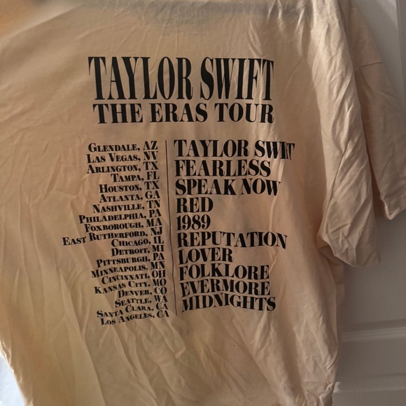 Taylor Swift | The Eras Tour US Dates Beige T-Shirt - Picture 6 of 7